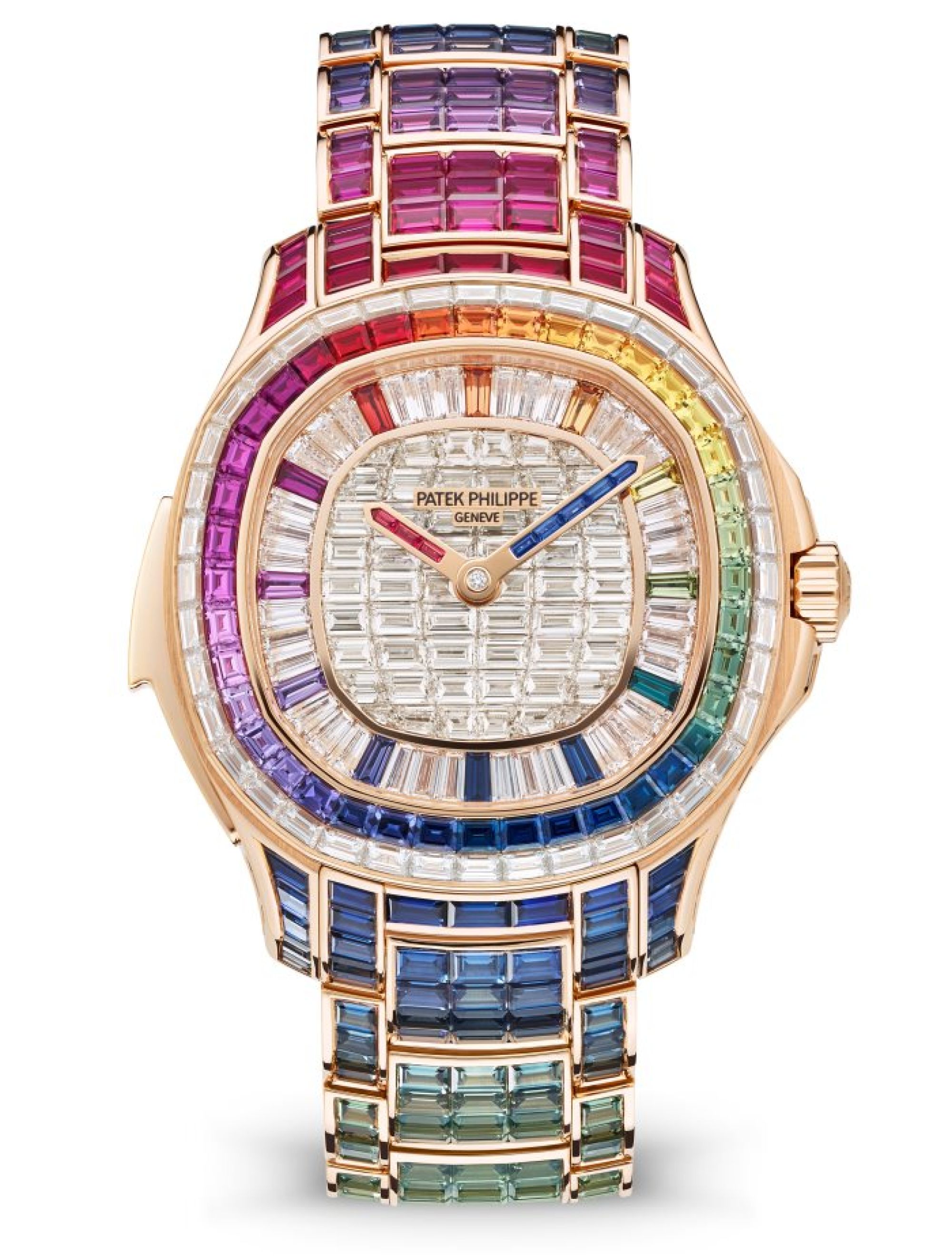 Patek Philippe Minutenrepetition Aquanaut Luce „Rainbow“, Haute Joaillerie. Face